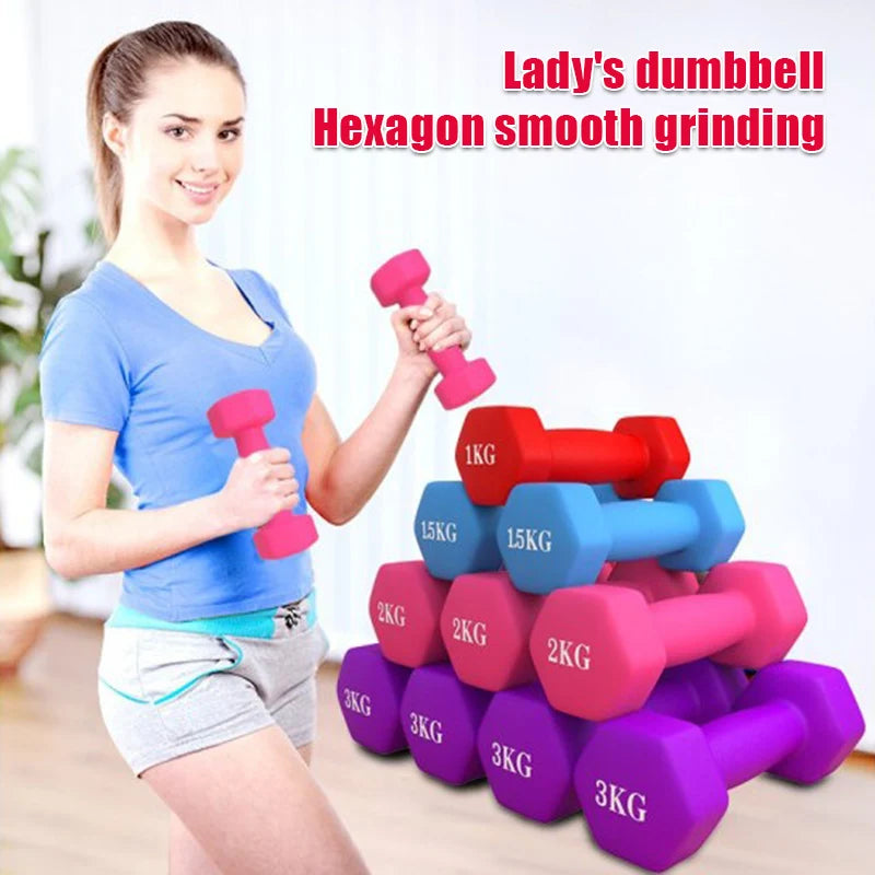 Manubri da donna da 1/2/3/4 kg attrezzature per la casa fitness bilanciere attrezzature in ghisa solida per il dimagrimento del braccio yoga e la perdita di peso