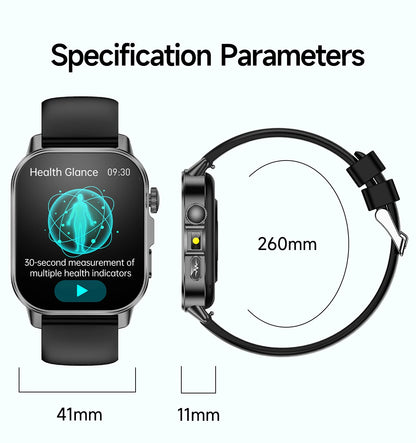 Nuovo Smartwatch per Uomo con Diagnosi ECG Accurata, Misurazione di Pressione Sanguigna, Ossigeno nel Sangue, Grasso nel Sangue, Acido Urico, Temperatura, Chiamate Bluetooth