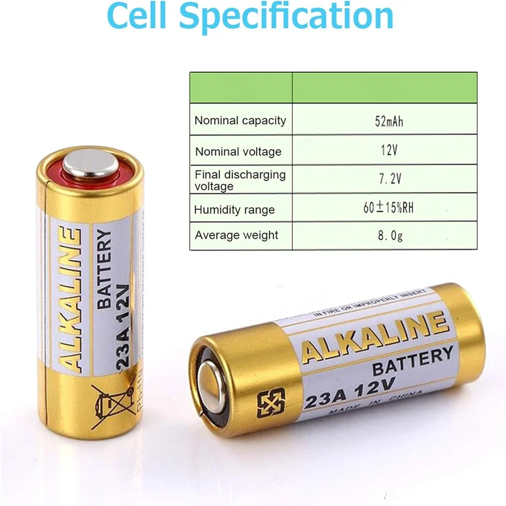 5-100PCS A23 23A 12V Batteria Alcalina 23GA A23S E23A EL12 MN21 V23GA GP23A MS21 LRV08 Per Campanello di Controllo Remoto Giocattolo Elettrico