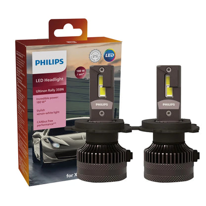 Philips LED 15000lm Ultinon Rally 3590 H4 H7 H8 H11 HB3 HB4 H19 HIR2 H1 Faro per auto 6500K Bianco Potenza massima 180W 12V 4200K U359N