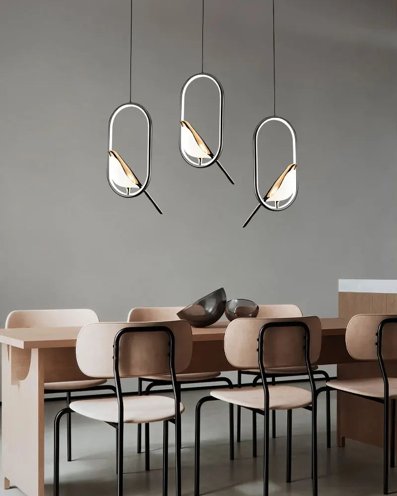 Lampade a sospensione a LED per uccelli gazza girevoli per interni per sala da pranzo AC85-265V Lampade a sospensione per camera da letto sospese con cavo da 1,5 m