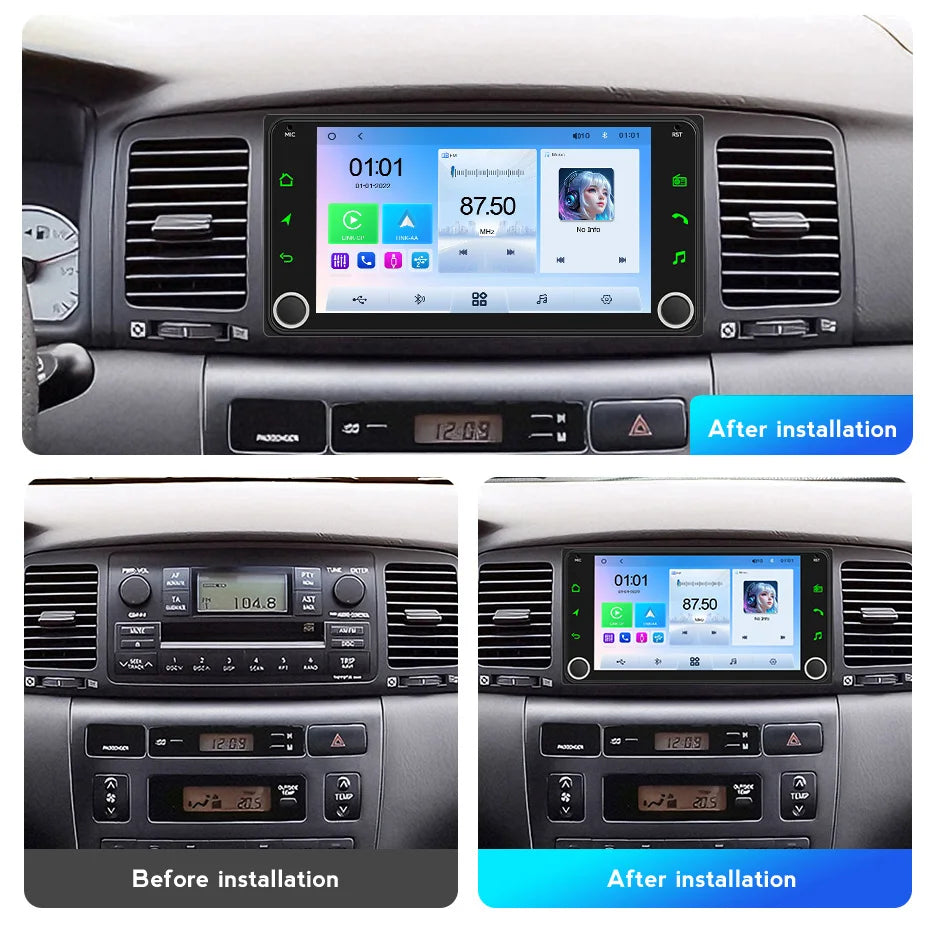 MEKED Autoradio Linux 7 Pollici con CarPlay Wireless e Android Auto per Toyota Yaris Corolla RAV4 Avensis Aygo Prius, Lettore Multimediale Universale 4K con Schermo per Telecamera Posteriore