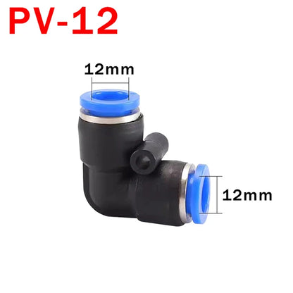 10PCS Raccordo rapido pneumatico PV Gomito da 90 gradi in plastica 4mm 6mm 8mm 10mm Parti dell'aria Tubo Push In Water Connettore rapido