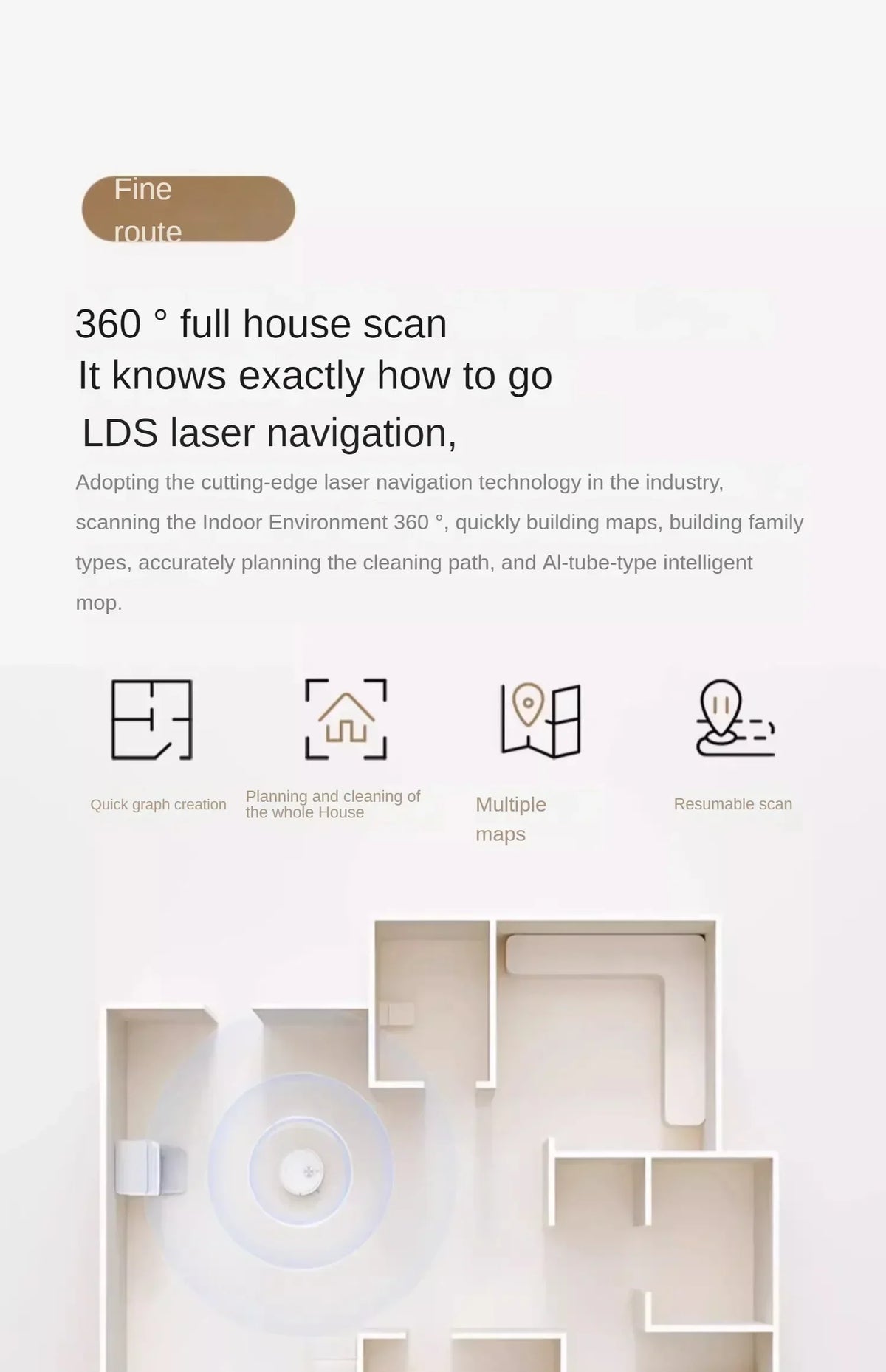 Nuovo robot aspirapolvere Xiaomi Mijia M30 Pro, potente e multifunzione, con funzione di taglio dei capelli integrata e sistema anti-groviglio.