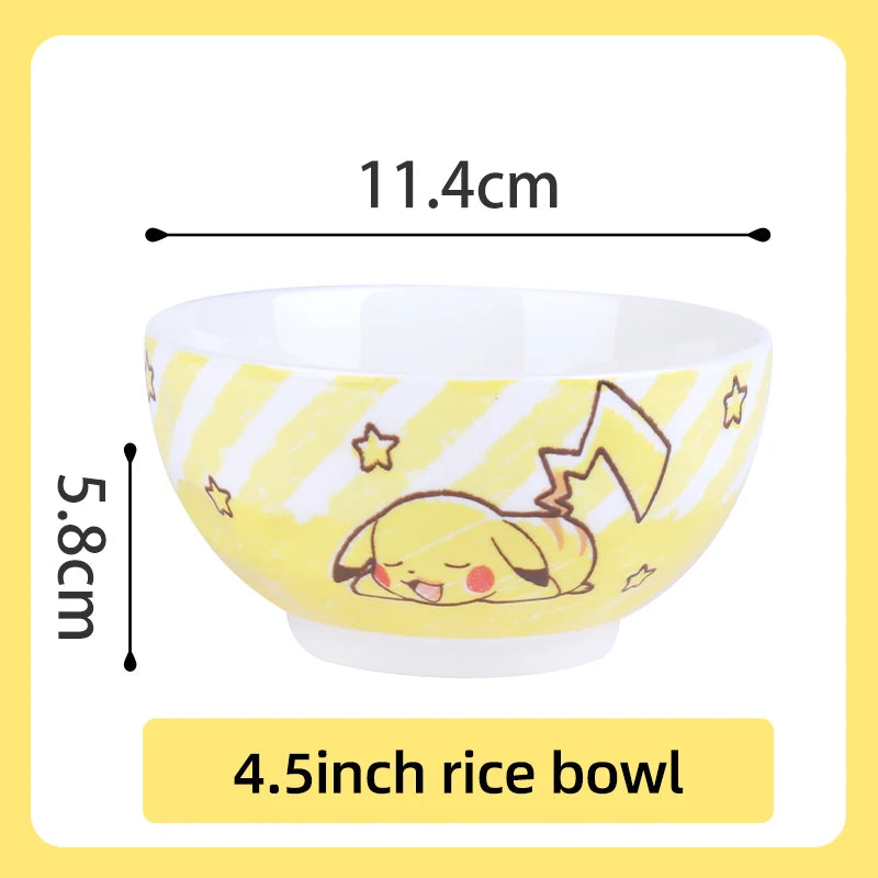 Set di Stoviglie in Ceramica Pokemon SHUNXIANG, Ciotole e Piatti con Motivi Cartoon, Set per Cena, Insalata e Pasta, Adatti al Microonde