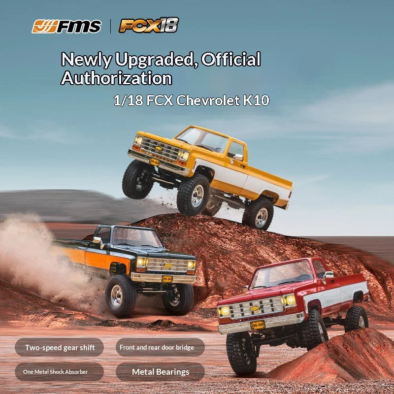 Modellino RC 1:18 di Pickup Truck Fms Fcx Chevrolet K10, Veicolo Elettrico Simulato per Fuoristrada, Giocattolo per Bambini, Regalo Disponibile