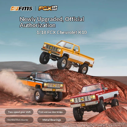 Modellino RC 1:18 di Pickup Truck Fms Fcx Chevrolet K10, Veicolo Elettrico Simulato per Fuoristrada, Giocattolo per Bambini, Regalo Disponibile