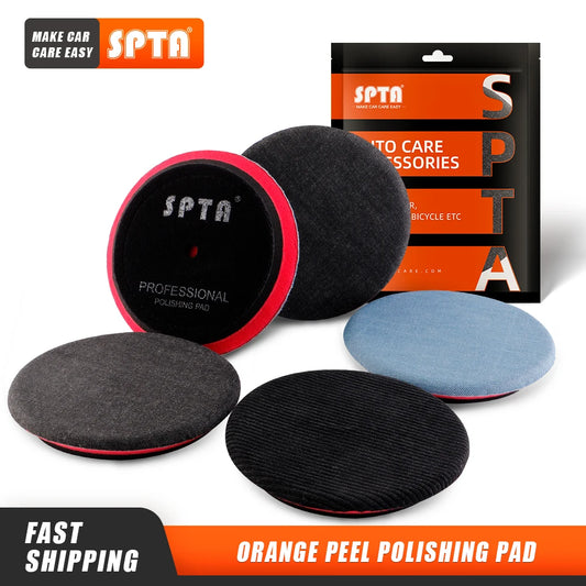 (Vendita singola) SPTA 5 pollici (125mm) Premium Denim Pad rimozione buccia d'arancia tampone per lucidatura auto per piastra di supporto lucidatrice per auto