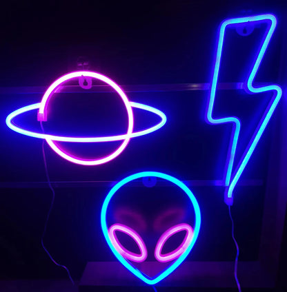 1 pezzo, luce al neon decorativa per un'atmosfera artistica moderna, decorazione da parete per feste natalizie, regalo per matrimoni, scene di laurea, alimentata tramite USB o a batteria (batteria non inclusa)