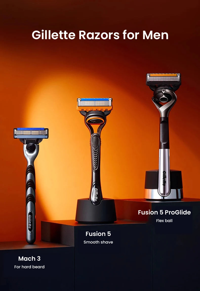 Set Rasoio Gillette Fusion 5 con 5 Lame Ultra-Sottili, Striscia Lubrificante e Rifinitore Posteriore, Disponibile in Diverse Specifiche