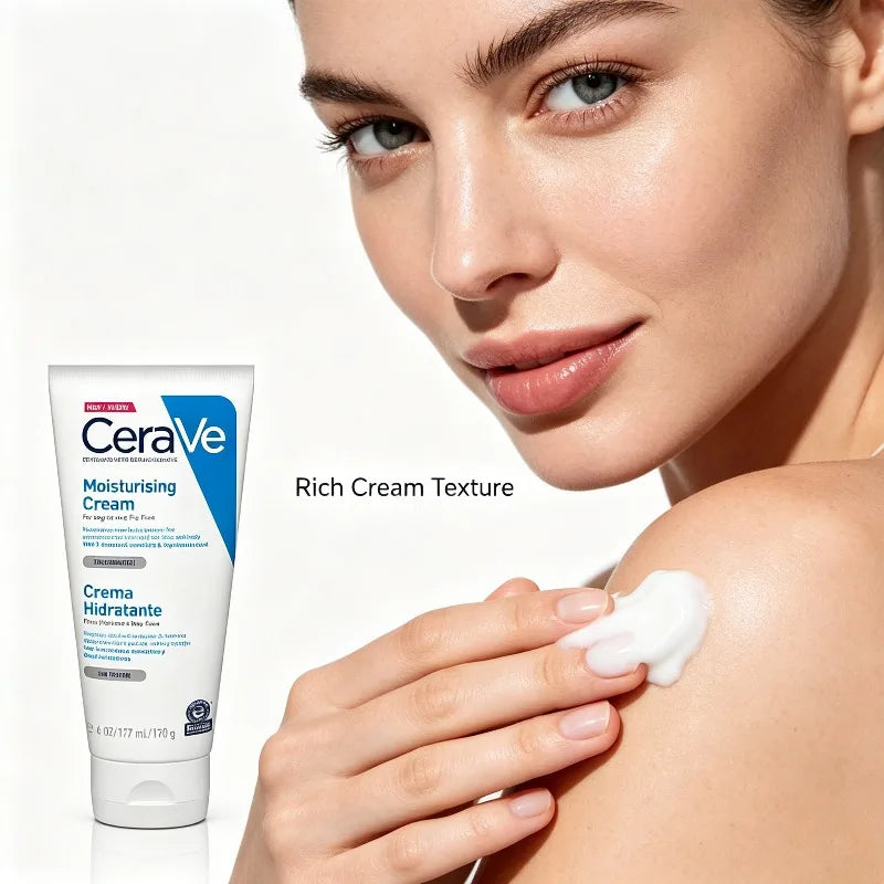 Crema Idratante Viso e Corpo CeraVe 170g, Crema per la Pelle con 3 Ceramidi Essenziali e Acido Ialuronico