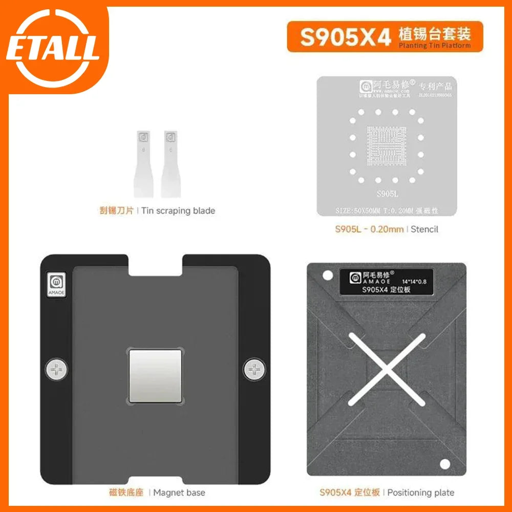 Amaoe S905X4 piattaforma di piantagione di stagno per Amlogic S905L/905Z Smart TV Box Chip di controllo principale Kit di saldatura per Stencil di Reablling BGA