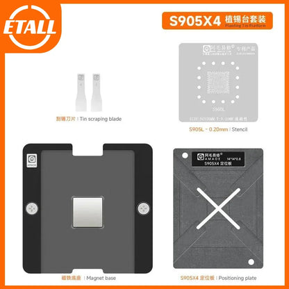 Amaoe S905X4 piattaforma di piantagione di stagno per Amlogic S905L/905Z Smart TV Box Chip di controllo principale Kit di saldatura per Stencil di Reablling BGA
