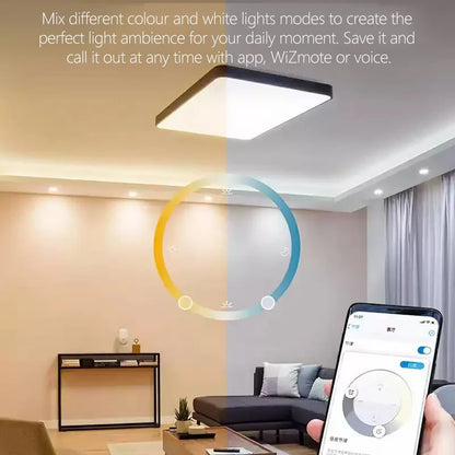 Philips 2PCS LED Smart E27 Lampadine WiZ 8.5W Wi-Fi e Bluetooth 220-240V Full Color EyeComfort Luce smerigliata dimmerabile A Lampade