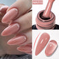 MEET ACROSS 7ml Gelatina Nuda Shimmer Base in gomma Gel Glitter Rosa Viola UV/LED Nail Art Vernis Gel Smalto per manicure Unghie FAI DA TE