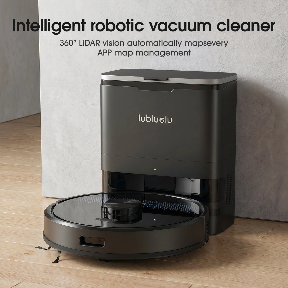 Lubluelu SL60 Max+ 4500Pa Robot Aspirapolvere e Lavapavimenti con Ricarica Automatica per Peli di Animali, Tappeti e Pavimenti Duri
