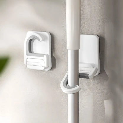 Supporto da parete autoadesivo multiuso per scopa e mocio, gancio portaoggetti, appendimocio, portaoggetti per cucina e bagno