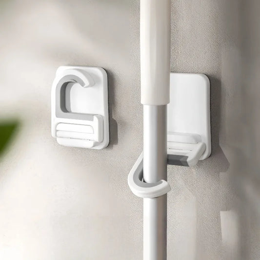 Supporto da parete autoadesivo multiuso per scopa e mocio, gancio portaoggetti, appendimocio, portaoggetti per cucina e bagno