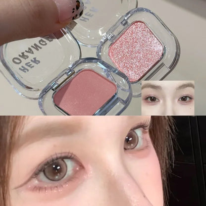 Palette Ombretto Monocromatico Rosso Marrone, Eyeliner in Polvere, Rosso Corallo Opaco Setoso, Eyeliner Effetto Baco, Impermeabile, Trucco Aegyo-sal