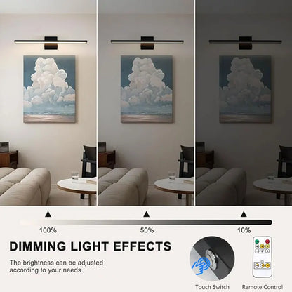 Lampada da parete ricaricabile con batteria da 6000 mAh, ideale per illuminare quadri, con interruttore dimmerabile e telecomando, lampade da parete senza fili.