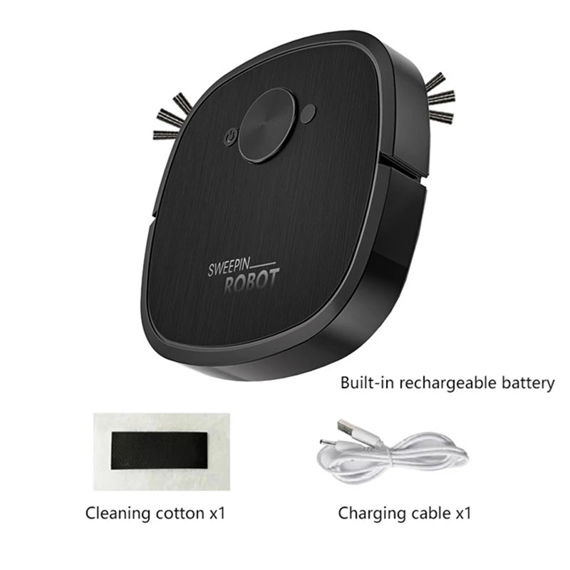 Nuovo Robot Aspirapolvere 3-in-1 Lenovo con Ricarica USB, Robot Domestico Completamente Automatico per Spazzare, Aspirare e Lavare Pavimenti