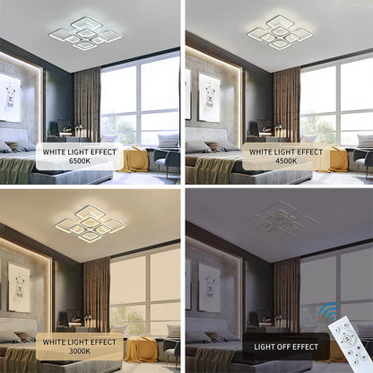 Lampadario LED IRALAN dal Design Quadrato per Camera da Letto e Soggiorno, Lampada da Soffitto Moderna per la Casa, Illuminazione a Soffitto in Bianco e Nero