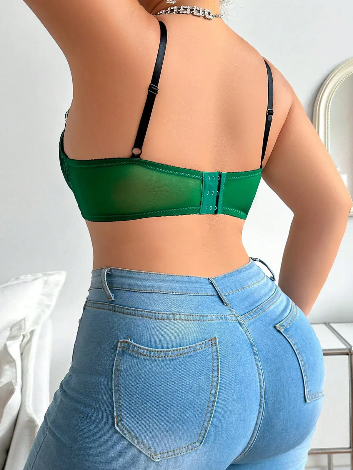 Intimo sexy taglie forti da donna Mezza tazza Tirare insieme Design in pizzo solido Adatto per donne complete XL-XXL MR2670