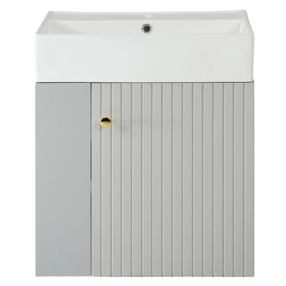 Mobile bagno sospeso con lavabo 55 × 31 × 66,5 cm e vani laterali