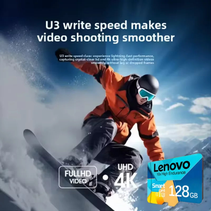 Scheda Micro SD ad alta velocità Lenovo 1TB 512GB Supporta 4K Ultra HD 128GB 64GB 256GB Memoria Flash per Drone Telefono Telecamera di Sicurezza CCTV