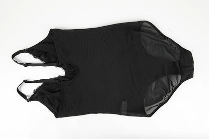 Body modellante in pizzo da donna con ferretto, controllo della pancia, modellante per tutto il corpo, corsetto con scollo a V, top, tuta, slip, lingerie, abbigliamento sexy