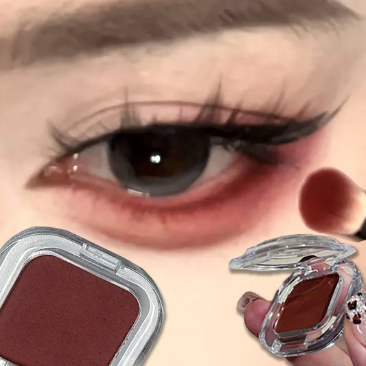 Palette Ombretto Monocromatico Rosso Marrone, Eyeliner in Polvere, Rosso Corallo Opaco Setoso, Eyeliner Effetto Baco, Impermeabile, Trucco Aegyo-sal