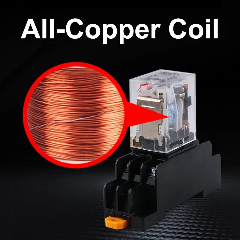10 pz per relè di controllo miniaturizzati all'ingrosso piccolo relè intermedio AC 12V DC C24 AC220 HH52P HH53P HH54P HH62P HH63P HH64P