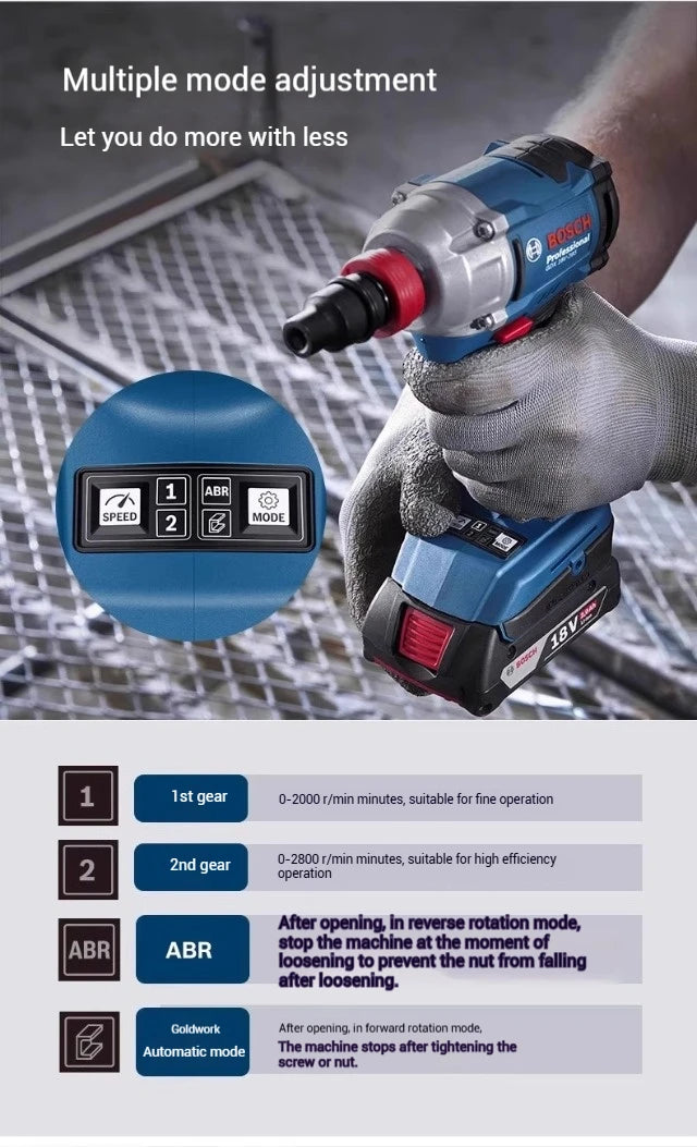 Bosch GDX 18V-285 Avvitatore/Chiave a percussione a batteria Utensili elettrici professionali Bosch AmpShare 18V Strumento di impatto 1/4" Drive esagonale