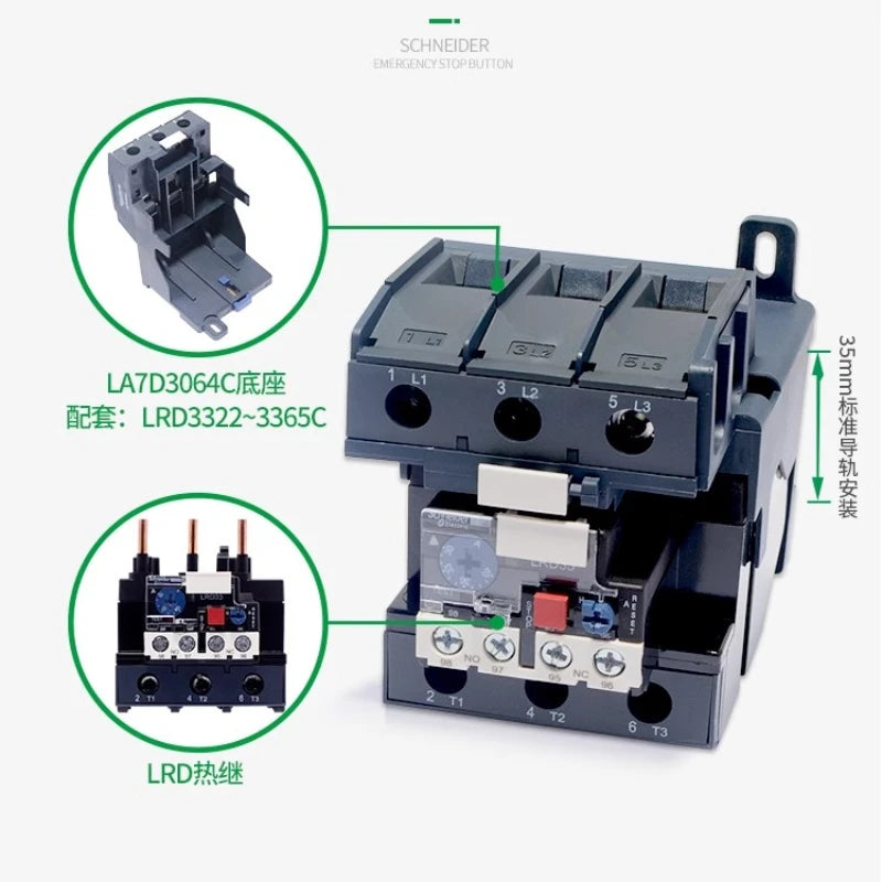 Relè di sovraccarico termico elettrico Schneider Lrd4365/Lrd4367/Lrd4369 applicabile al contattore LC1D80-104A /95-120A /110-140A