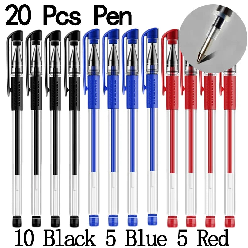 20/50 pezzi Penne gel Set Nero Blu Rosso Ricarica Gel Forniture scolastiche e per ufficio Cancelleria accessori kawaii cancelleria penne carine