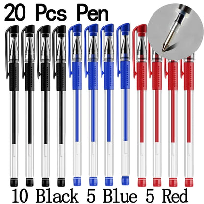 20/50 pezzi Penne gel Set Nero Blu Rosso Ricarica Gel Forniture scolastiche e per ufficio Cancelleria accessori kawaii cancelleria penne carine