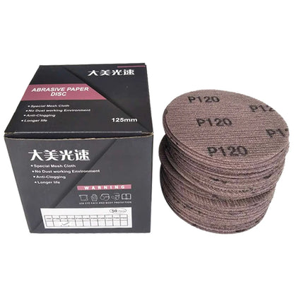 50 pezzi 5/6 pollici 125/150MM dischi abrasivi a rete gancio e anello abrasivo senza polvere anti-blocco carta vetrata affilata per legno auto S