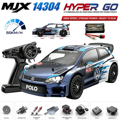 MJX HYPER GO 1/14 14304 14303 60KM/H Auto da Corsa RC Fuoristrada ad Alta Velocità con Trazione Integrale e Motore Brushless 2.4G, Regalo per Ragazzi
