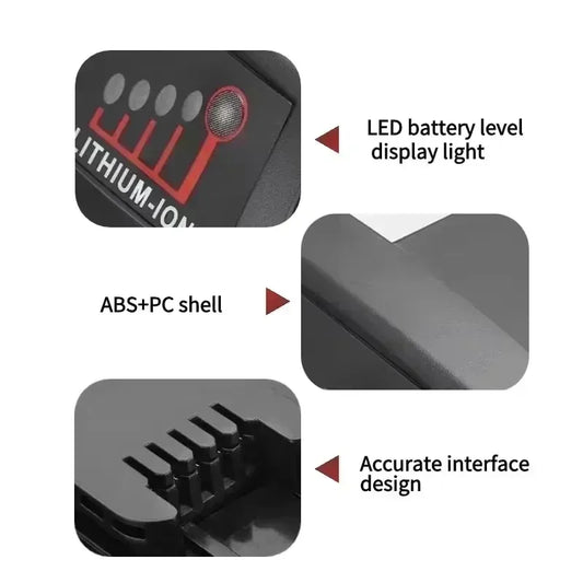 Batteria sostitutiva da 18 V 12,0 Ah, compatibile Milwaukee M18 - Batteria ricaricabile agli ioni di litio 21700 a 15 celle Modello M18 - 48-11-1815