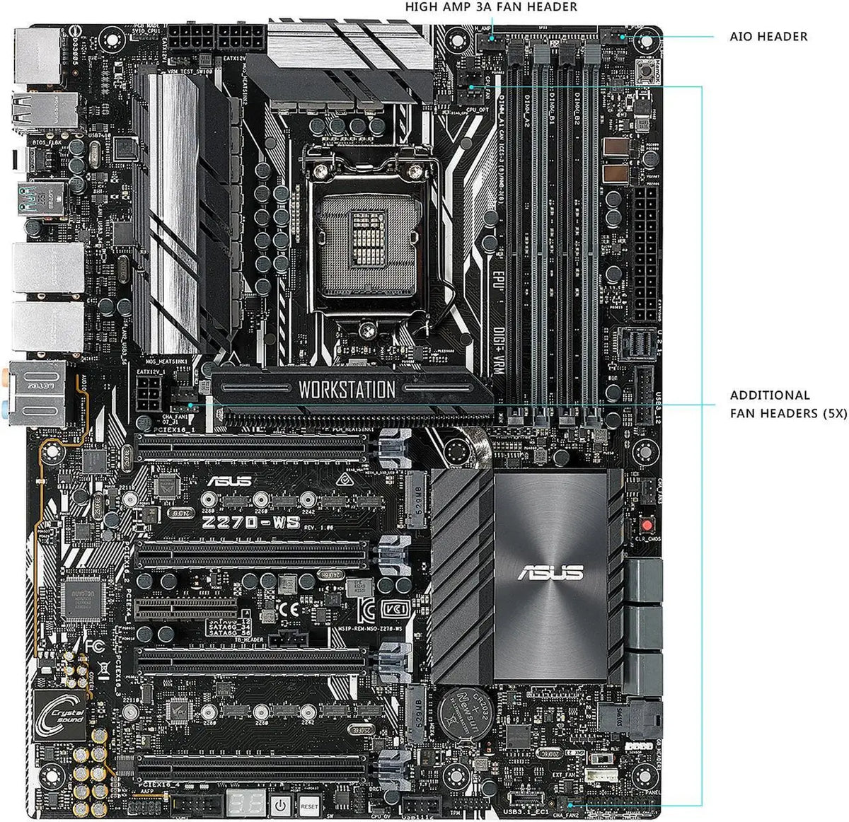 Scheda madre server ASUS Z270-WS Intel Z270 LGA 1151 DDR4 3866MHz ATX supporta CPU Core i3-6320 6400 7600 7700 G4560 6100