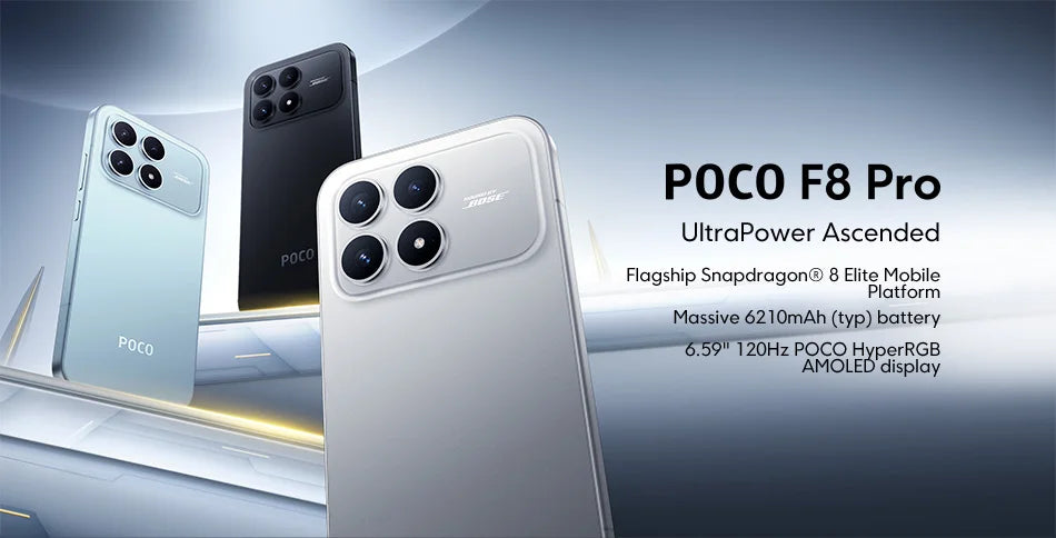 POCO F8 Pro 5G Versione Globale Smartphone Snapdragon ®   8 Elite Display AMOLED HyperRGB da 6,59 pollici 120Hz 6210mAh NFC