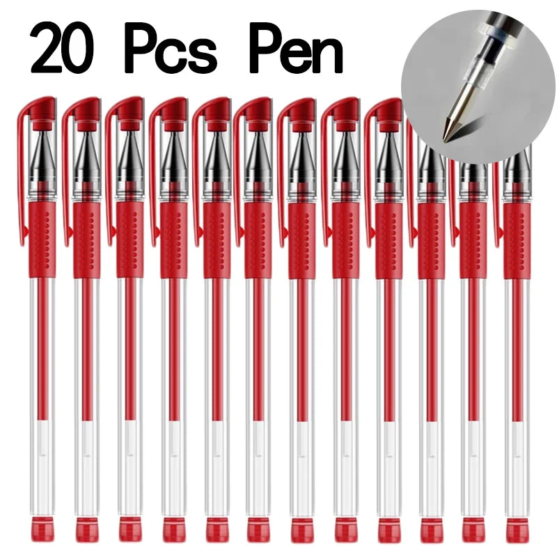 20/50 pezzi Penne gel Set Nero Blu Rosso Ricarica Gel Forniture scolastiche e per ufficio Cancelleria accessori kawaii cancelleria penne carine