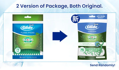 Filo Interdentale a Forma di C Oral-B al Gusto di Menta, Bastoncini Piatti Cerati, Pulitori Interdentali Sottili e Resistenti
