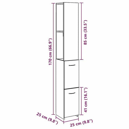 Mobile da bagno Artisan Oak, 25x25x170 cm, Legno
