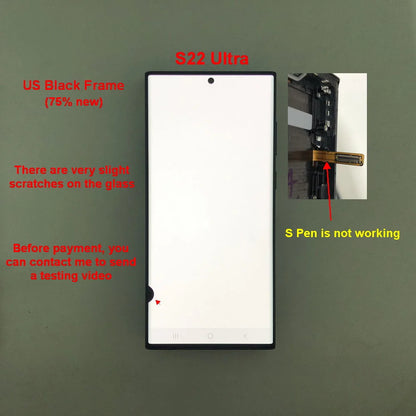 Display Super AMOLED per Samsung Galaxy S22 Ultra LCD SM-S908 S908U S908E, Schermo Touch Digitizer di Ricambio con Difetti