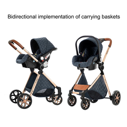 Passeggino Magic ZC 3 in 1, Sistema da Viaggio Compatto e Pieghevole con Navicella, Seggiolino Auto per Neonati e Seduta Reversibile, Carrozzina High Landscape, Ruote Ammortizzate, Manubrio Regolabile, Chiusura con Una Mano,