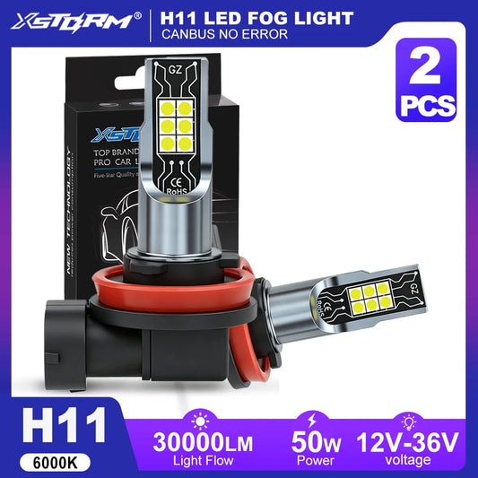 Fari Fendinebbia LED XSTORM H11 Canbus H4 H7 9005 9006, Luci LED per Auto 80W 30000LM HB3 HB4, Lampadine LED 6000k Luce Bianca