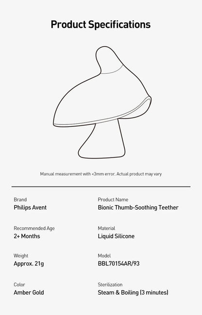 Philips Avent Massaggiagengive Bionico per Neonati in Silicone Liquido Anti Succhiare il Pollice Giocattolo per la Dentizione per Neonati dai 2+ Mesi