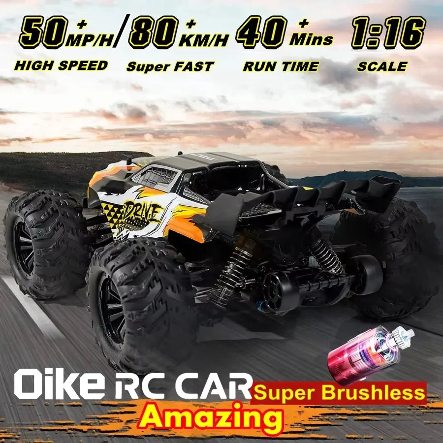 Auto radiocomandata Oike 4WD, fuoristrada 4x4, buggy ad alta velocità, camion super brushless, 50 o 80 km/h, auto da corsa con drift veloce, giocattolo, regalo