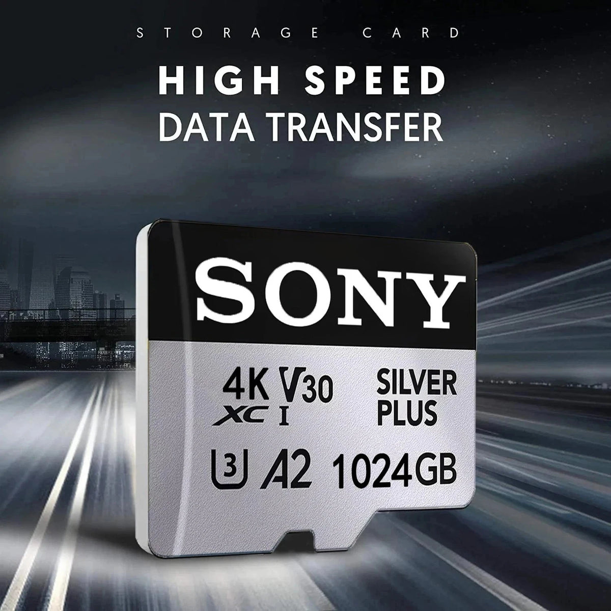 Scheda di memoria originale Sony 128GB 256GB 1024GB 512GB ad alta velocità, facile da trasportare, espansione MicroSD grigia ™   Scheda Flash UHS-I